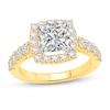 Thumbnail Image 1 of 2-1/2 CT. T.W. Princess Certified Lab-Created Diamond Cushion Frame Engagement Ring in 14K Gold (F/VS2)