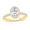 Thumbnail Image 1 of 1-1/2 CT. T.W. Oval Certified Lab-Created Diamond Frame Engagement Ring in 14K Gold (F/VS2)