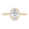 Thumbnail Image 3 of 1-1/2 CT. T.W. Oval Certified Lab-Created Diamond Frame Engagement Ring in 14K Gold (F/VS2)