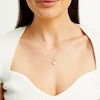 Thumbnail Image 2 of 7.0-7.5mm Freshwater Cultured Pearl and 1/20 CT. T.W. Diamond Teardrop Open Frame Pendant in 10K Gold