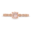 Thumbnail Image 4 of Morganite and Diamond Accent Art Deco Ring in 10K Rose Gold