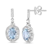 Thumbnail Image 0 of EFFY™ Collection Oval Aquamarine and 3/8 CT. T.W. Diamond Alternating Frame Drop Earrings in 14K White Gold