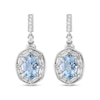 Thumbnail Image 1 of EFFY™ Collection Oval Aquamarine and 3/8 CT. T.W. Diamond Alternating Frame Drop Earrings in 14K White Gold