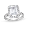 Thumbnail Image 1 of 4 CT. T.W. Emerald-Cut Certified Lab-Created Diamond Frame Engagement Ring in 14K White Gold (F/VS2)