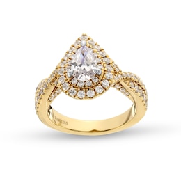 Vera Wang Love Collection 1-5/8 CT. T.W. Pear Framed Diamond Engagement Ring in 14K Gold (I/SI2)