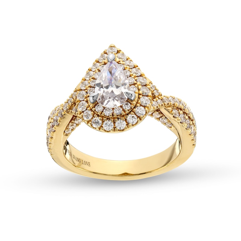 Main Image 1 of Vera Wang Love Collection 1-5/8 CT. T.W. Pear Framed Diamond Engagement Ring in 14K Gold (I/SI2)