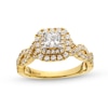 Thumbnail Image 1 of Vera Wang Love Collection 1 CT. T.W. Princess-Cut Diamond Cushion Frame Engagement Ring in 14K Gold (I/SI2)