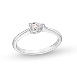 1/4 CT. Pear-Shaped Diamond Sideways Solitaire Engagement Ring in 14K White Gold (I/I1)