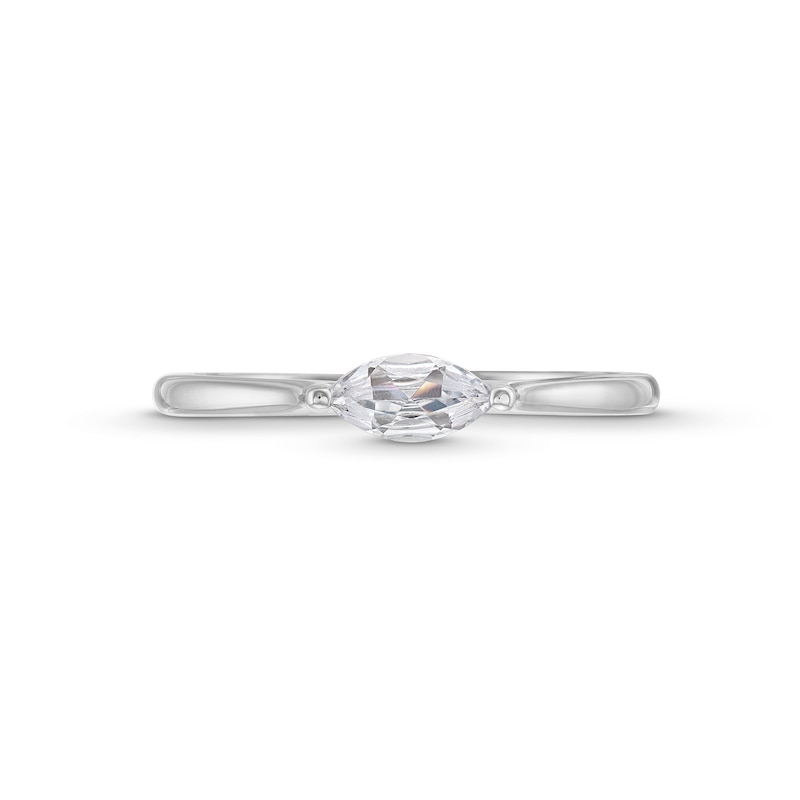 Main Image 4 of 1/4 CT. Marquise Diamond Sideways Solitaire Engagement Ring in 14K White Gold (I/I1)