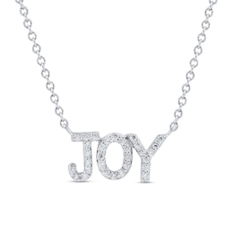 1/10 CT. T.W. Diamond &quot;JOY&quot; Necklace in Sterling Silver - 17.5&quot;