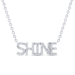 1/10 CT. T.W. Diamond &quot;SHINE&quot; Necklace in Sterling Silver - 17.78&quot;