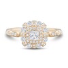 Thumbnail Image 2 of 3/4 CT. T.W. Princess-Cut Diamond Double Frame Art Deco Engagement Ring in 14K Rose Gold