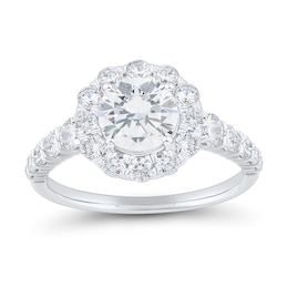 2-1/4 CT. T.W. Diamond Flower Frame Engagement Ring in 14K White Gold