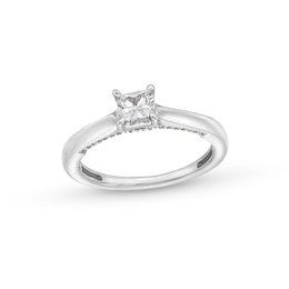 1/2 CT. T.W. Princess-Cut Diamond Edge Engagement Ring in 14K White Gold (I/I2)