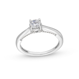 1/2 CT. T.W. Diamond Edge Engagement Ring in 14K White Gold (I/I2)