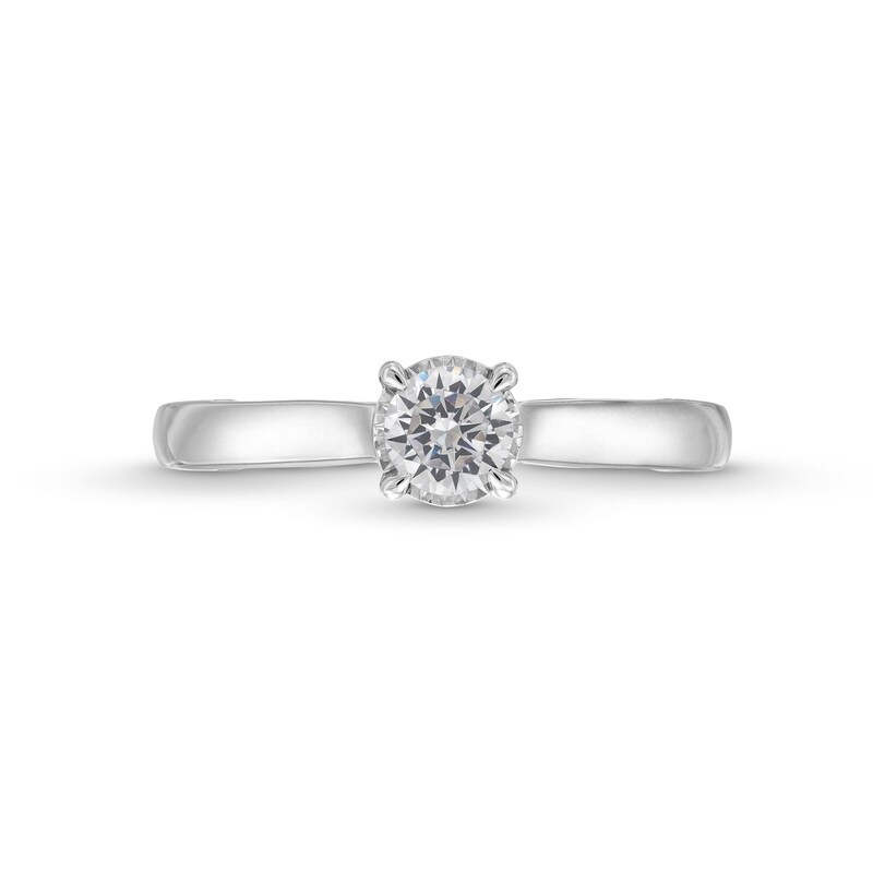 Main Image 4 of 1/2 CT. T.W. Diamond Edge Engagement Ring in 14K White Gold (I/I2)