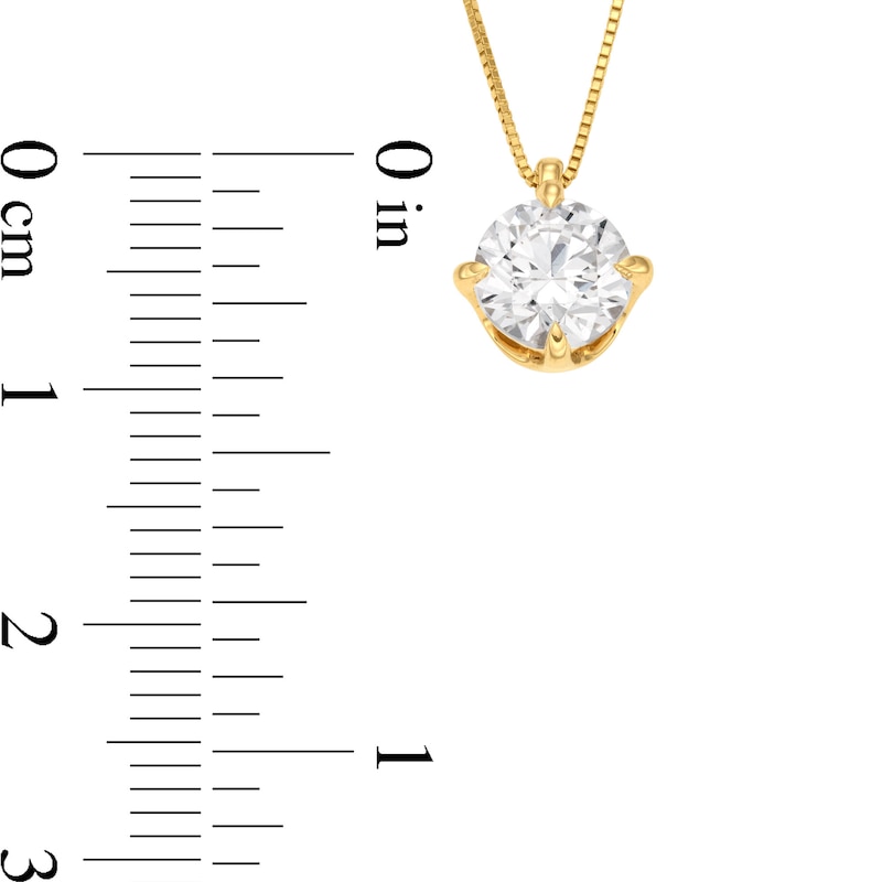 Main Image 3 of 1 CT. Certified Lab-Created Diamond Solitaire Pendant in 14K Gold (F/SI2)