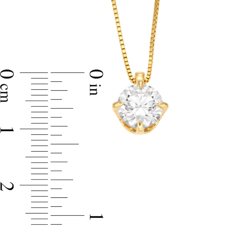 Main Image 3 of 1/2 CT. Certified Lab-Created Diamond Solitaire Pendant in 14K Gold (F/SI2)