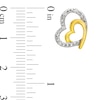 Thumbnail Image 3 of Diamond Accent Tilted Double Heart Stud Earrings in Sterling Silver and 10K Gold Plate