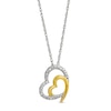 Thumbnail Image 1 of Diamond Accent Tilted Double Heart Pendant in Sterling Silver and 10K Gold Plate