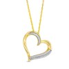 Thumbnail Image 0 of 1/8 CT. T.W. Diamond Tilted Heart Pendant in 10K Gold