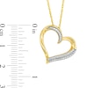 Thumbnail Image 2 of 1/8 CT. T.W. Diamond Tilted Heart Pendant in 10K Gold