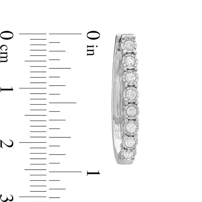 Main Image 3 of 1/2 CT. T.W. Diamond Miracle Oval Hoop Earrings in Sterling Silver