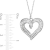 Thumbnail Image 3 of 1 CT. T.W. Baguette and Round Diamond Triple Row Loop Heart Pendant in 10K White Gold