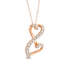 Thumbnail Image 0 of 1/10 CT. T.W. Diamond Infinity Double Heart Pendant in 10K Rose Gold