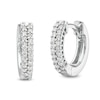 Thumbnail Image 0 of 1/5 CT. T.W. Diamond Double Row Huggie Hoop Earrings in Sterling Silver