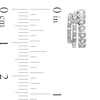 Thumbnail Image 3 of 1/10 CT. T.W. Diamond Triple Row Heart Huggie Hoop Earrings in Sterling Silver