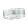 Thumbnail Image 1 of Men's 8.0mm Engravable Brushed Satin Band in 14K White Gold (1 Line)