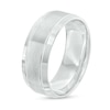 Thumbnail Image 3 of Men's 8.0mm Engravable Brushed Satin Band in 14K White Gold (1 Line)