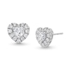 Thumbnail Image 1 of 1 CT. T.W. Certified Multi-Lab-Created Diamond Heart Earrings in 14K White Gold (F/SI2)