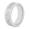 Thumbnail Image 1 of Men's 8.0mm Comfort Fit Diagonal Grooved Tungsten Wedding Band