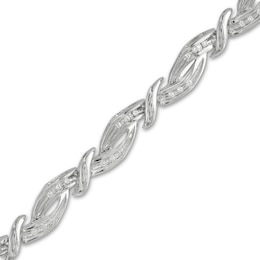 1/4 CT. T.W. Diamond Braid Bracelet in 10K White Gold - 7.25&quot;