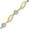 Thumbnail Image 1 of 1/3 CT. T.W. Diamond Alternating Wave Link Bracelet in 10K Gold