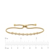 Thumbnail Image 3 of 1/4 CT. T.W. Diamond Alternating Clover Bolo Bracelet in Sterling Silver with 10K Gold Plate - 9&quot;