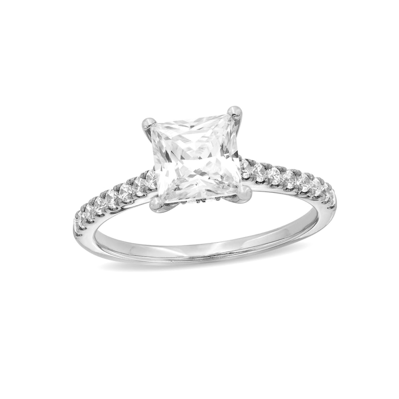 Main Image 1 of 1-3/4 CT. T.W. Certified Princess-Cut Lab-Created Diamond Engagement Ring in 14K Gold (F/VS2)