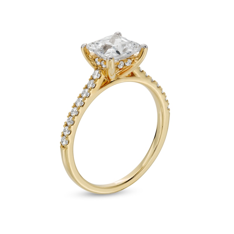 Main Image 3 of 1-3/4 CT. T.W. Certified Princess-Cut Lab-Created Diamond Engagement Ring in 14K Gold (F/VS2)