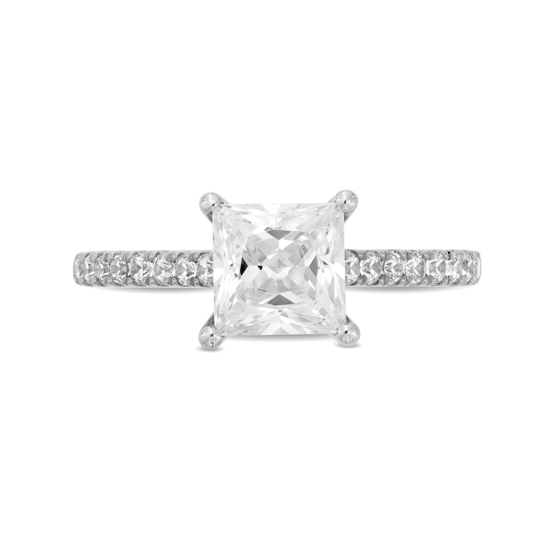 Main Image 4 of 1-3/4 CT. T.W. Certified Princess-Cut Lab-Created Diamond Engagement Ring in 14K Gold (F/VS2)