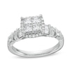 Thumbnail Image 1 of 1 CT. T.W. Princess-Cut Diamond Quad Engagement Ring in 14K White Gold