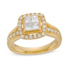 Thumbnail Image 1 of 1 CT. T.W. Princess-Cut Diamond Quad Halo Engagement Ring in 14K Gold