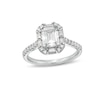 Thumbnail Image 1 of 2 CT. T.W. Certified Emerald-Cut Lab-Created Diamond Frame Engagement Ring in 14K White Gold (F/VS2)