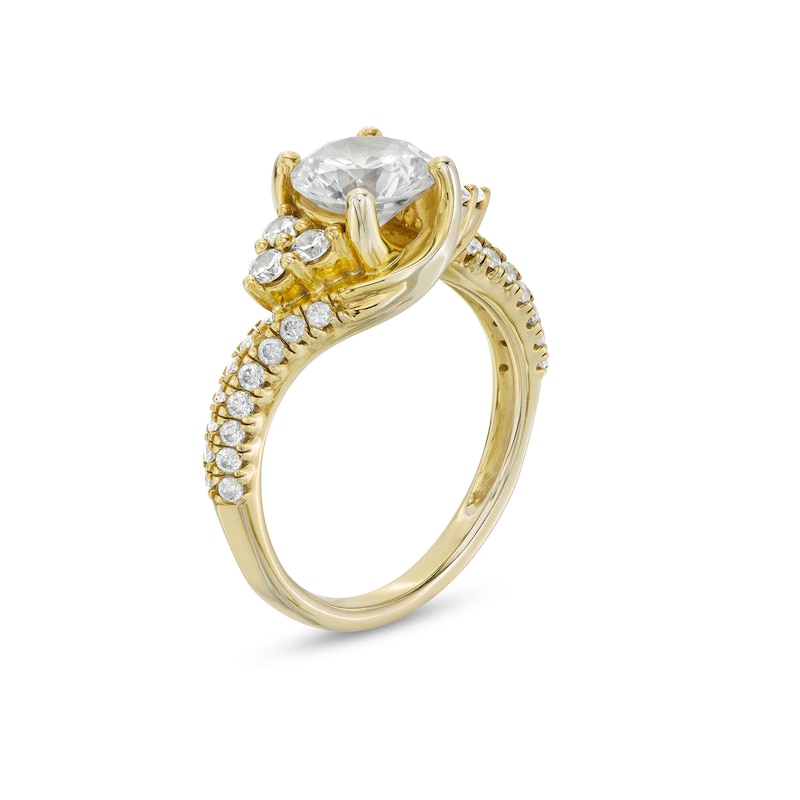 Main Image 3 of 2 CT. T.W. Certified Lab-Created Diamond Tri-Sides Swirl Frame Engagement Ring in 14K Gold (F/VS2)