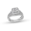 Thumbnail Image 1 of 1 CT. T.W. Princess-Cut Diamond Quad Bridal Set in 10K White Gold