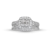 Thumbnail Image 4 of 1 CT. T.W. Princess-Cut Diamond Quad Bridal Set in 10K White Gold