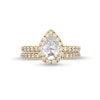 Thumbnail Image 3 of 2 CT. T.W. Certified Pear-Shaped Lab-Created Diamond Frame Bridal Set in 14K Gold (F/VS2)