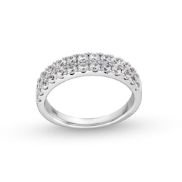 1 CT. T.W. Diamond Double-Row Anniversary Band in 14K White Gold