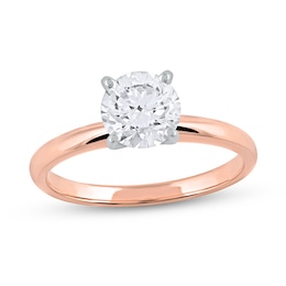 1 CT. Certified Lab-Created Diamond Solitaire Engagement Ring in 14K Rose Gold (F/VS2)